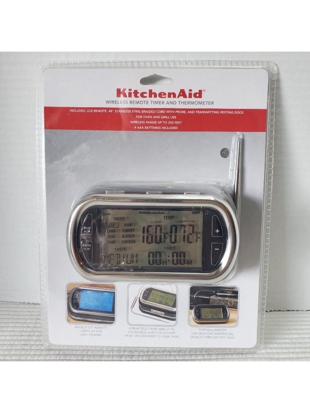 KitchenAid Wireless Remote Timer And Thermometer New In Package 200 Foot Range